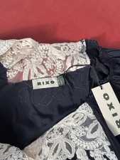 Rixo £425 New Silk Navy Long Dress, Size 6 UK