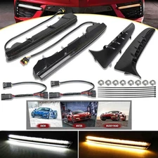 ALLTIMES LED Grille Bezel Fog Light Bars DRL For Corvette C8 Z51 Stingray 20-25