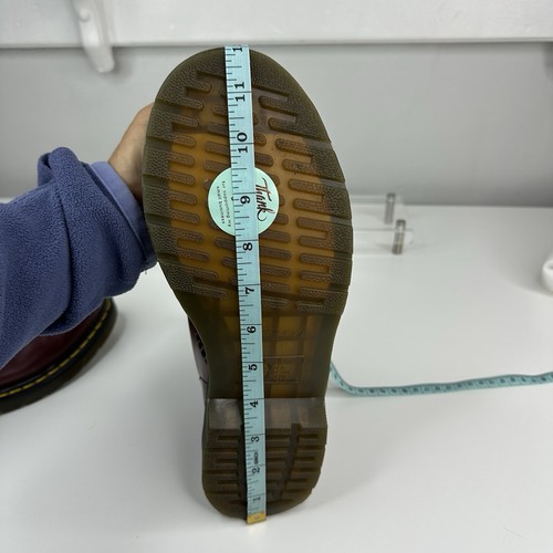 Stivali da combattimento Dr Martens 1460 donna sangue di bue bordeaux classici in pelle retrò US 10 - Foto 19 di 21