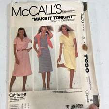 McCall’s 7399 Dress Size 8 1981 CUT Sewing Pattern