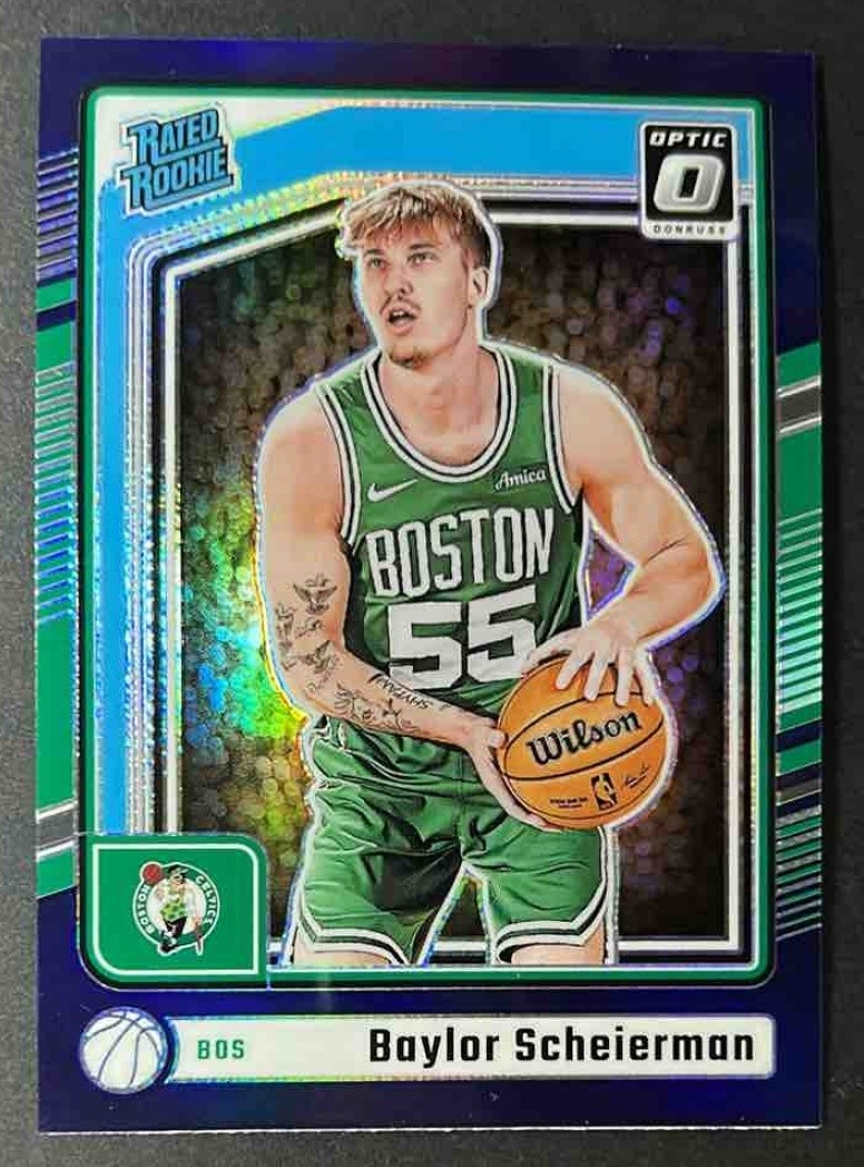 2024 Panini Donruss Optic Baylor Scheierman Purple #263 RC Rated Rookie Celtics