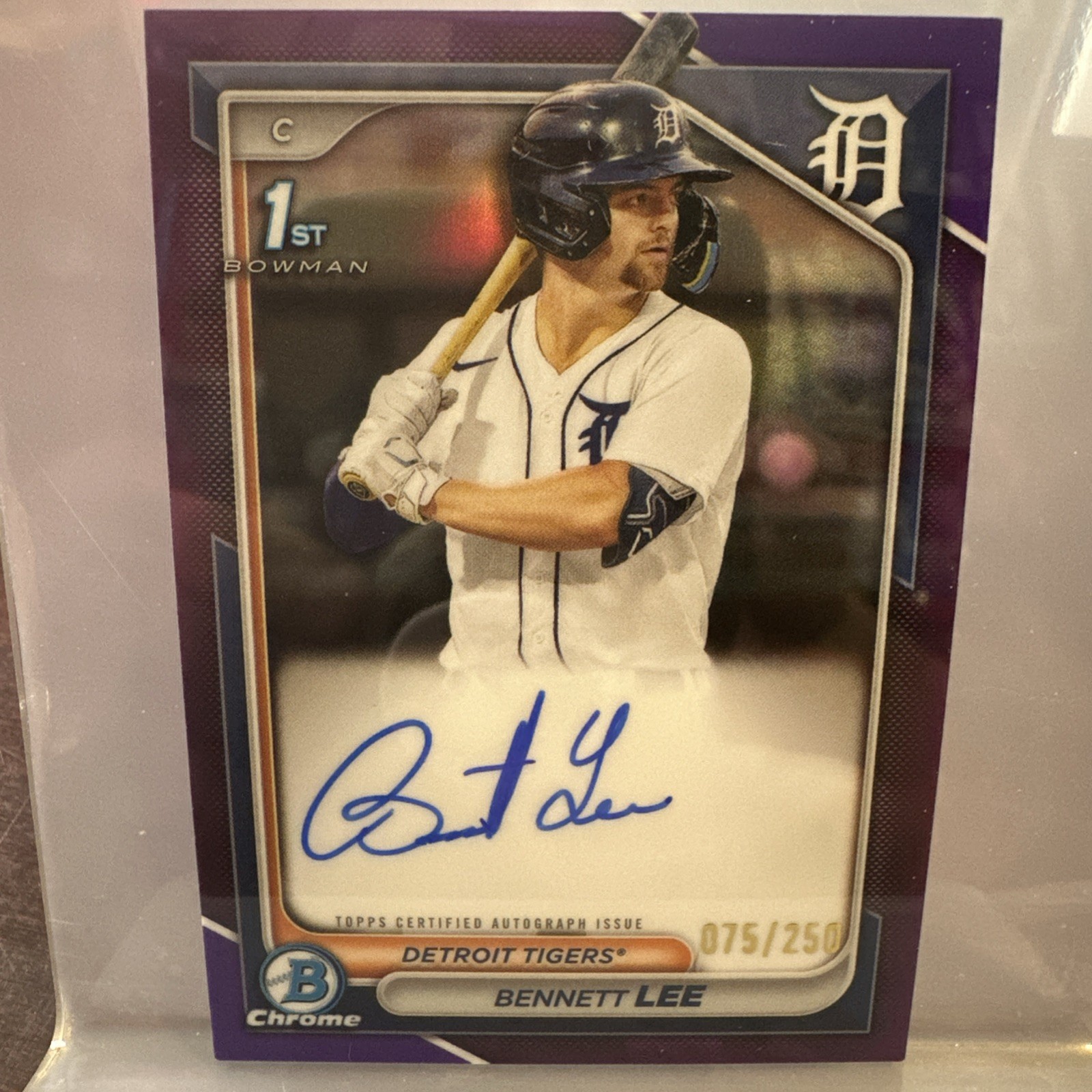 2024 Bowman Chrome 1st Bennett Lee Purple Refractor Auto #/250