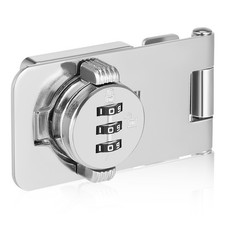 1Set Double Door Cabinet Lock with Combination Code Silver Durable Zinc Alloy