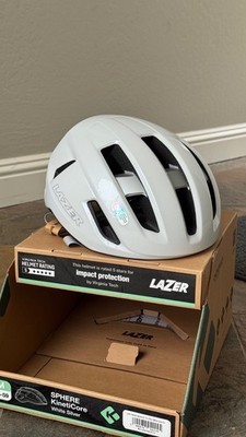 NEW Lazer Sphere KinetiCore Road Gravel Cycling Helmet - WHITE - Size Medium
