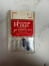 JS Dental Hedstrom Files #30 - 21mm Stainless Steel - Set of 3 - Made in USA