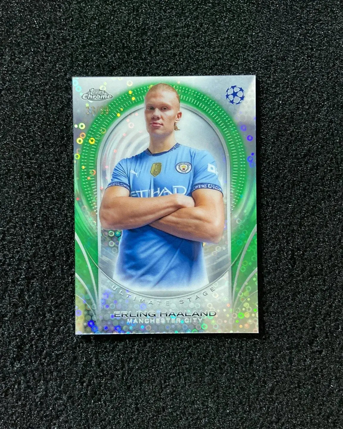 2024-25 Topps Chrome UEFA Erling Haaland Ultimate Stage Green REF /99 ZP73