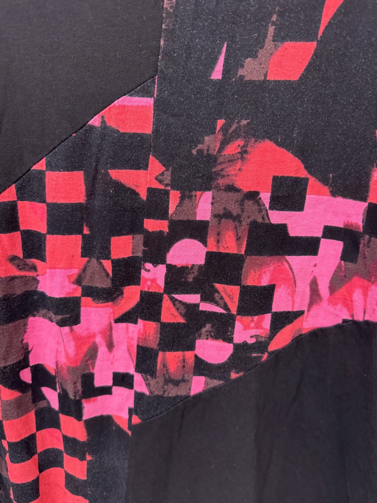 Parsley & Sage Black Pink Artsy Top Blouse Women Small EUC A3