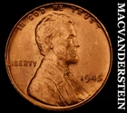 1945 Lincoln Wheat Cent - Red Choice Gem Brilliant Unc  No Reserve  #J9466
