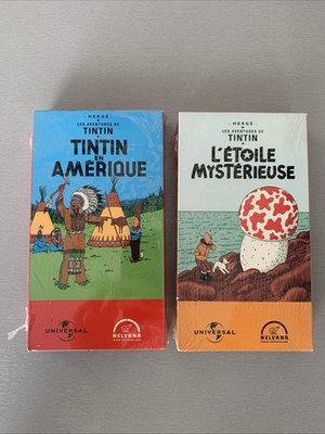 Herge LES AVENTURES DE TINTIN 2 New French Nelvana VHS: Amerique & Mysterieuse