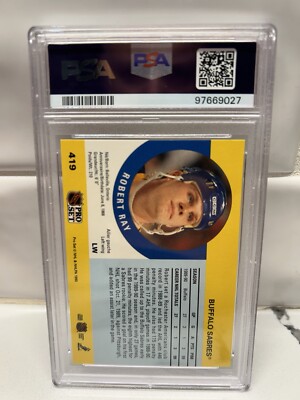 FREE SHIPPING-1990-91 PRO SET ROB RAY ROOKIE CARD RC PSA 8 | eBay