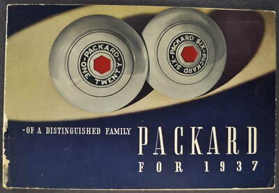 1937 Packard Catalog  Brochure 120 One-Twenty Six 6 Sedan Nice Original 37