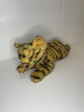 Vintage Gund Sani-Foam Tiger Plush Kitty Green Eyes Tongue USA