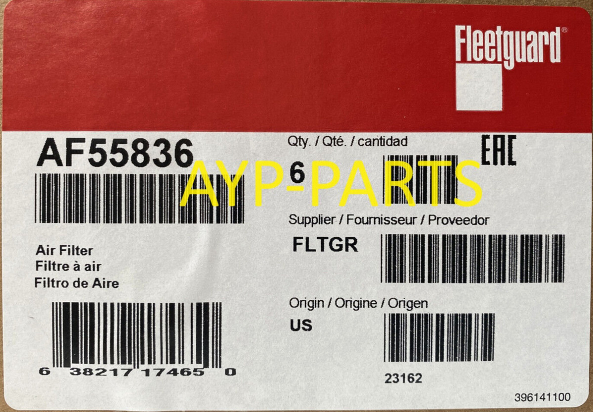 AF55836 (CASE OF 6) FLEETGUARD CABIN AIR FILTER PA30107 a479 | eBay