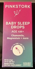 Pink Stork Baby SLEEP Drops with Chamomile  Magnesium, Mango Flavor, 1 fl oz