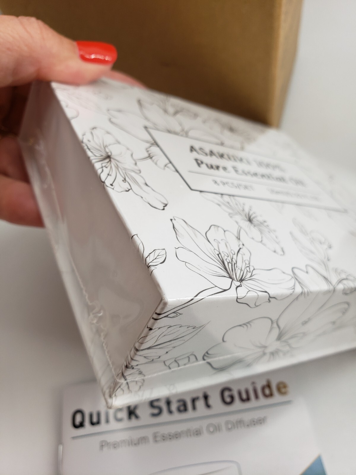 Asakuki Essential Oil Diffuser with Oil Starter Pack NOB Natural Wood Color thumbnail 8