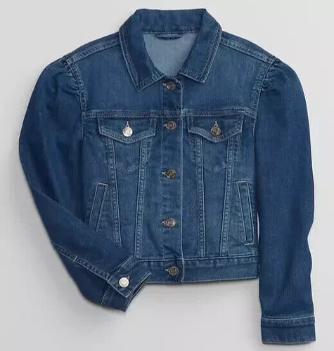 Gap Kids Blue Puff Long Sleeve Icon Stretch Denim Jacket - Girl's Size M 8 - NWT - Picture 8 of 13