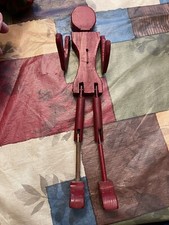 Vintage Handmade Folk Art Doll Possable Red