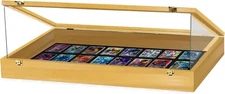 Trade Show Card Display Case 36 x 24 x 4 Inch PSA Slabs Graded USA Wood Oak Box