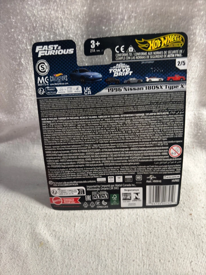 HOT WHEELS FAST & FURIOUS 1996 NISSAN 180SX TYPE X NEW - Image 4 of 4