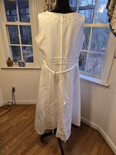 Swea Pea & Lilli White Embroidered Organza Communion Dress Size 16X With Shawl - Picture 4 of 11