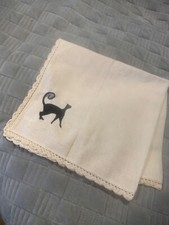 Flax cotton dinner napkins set of 4 with embroidered decoration , 20  x20  