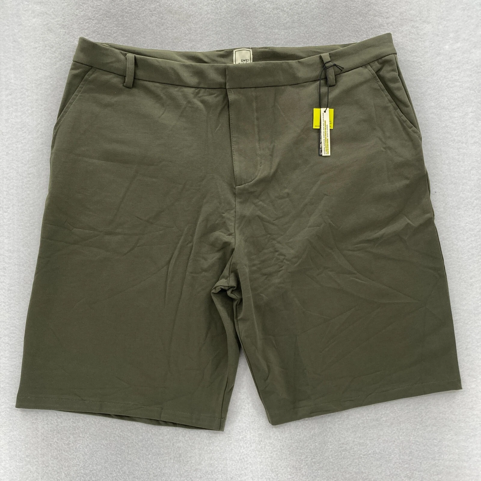 Swet Tailor Everyday Chino Shorts Mens 40 Army Green Stretch Casual Athletic NWT