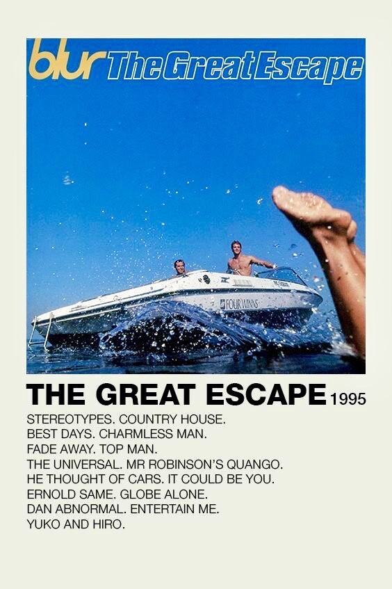 BLUR. THE GREAT ESCAPE. A4 ALBUM SONGLIST PRINT. | eBay