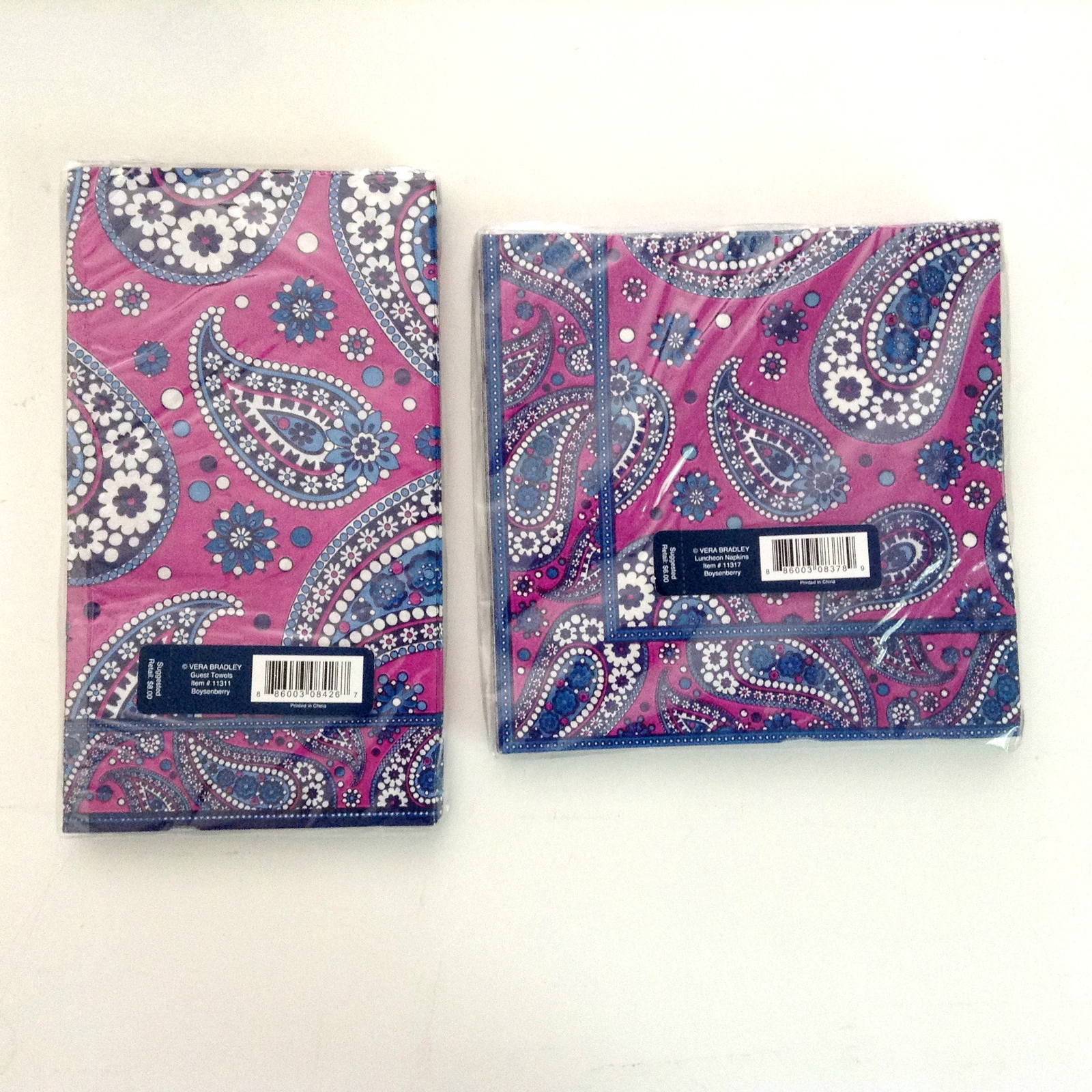 New Vera Bradley Paper Guest Towels (15) and Napkins (20) Boysenberry