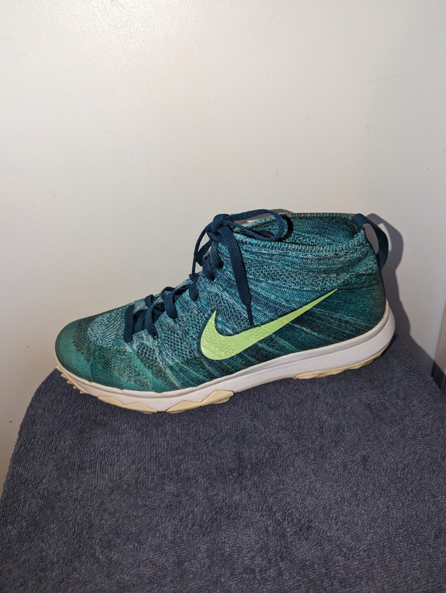 Nike Flyknit Chukka Golf Size 14 Rio Teal Turquoise Volt Nike Flyknit Chukka Golf Size 14 Rio Teal Turquoise Volt