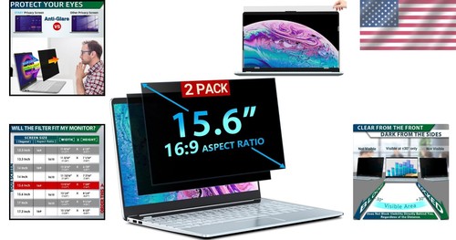 Removable Anti-Glare Privacy Filter for 15.6" Laptops - Blue Light Protection - Picture 2 of 10