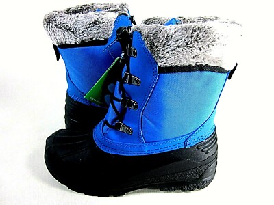 OAKI Unisex Kids Snow Boots Fur Lined Waterproof Insulated Blue US Size  Youth