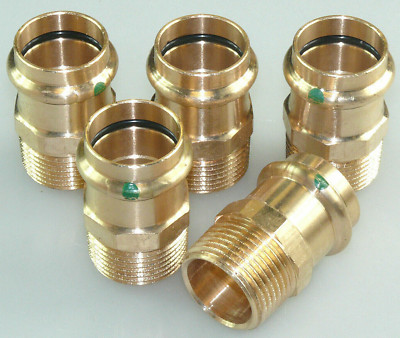 5x VIEGA SANPRESS ÜBERGANGSSTÜCK 42 MM x 1 1/2'' AG ÜBERGANGSNIPPEL PRESSFITTING