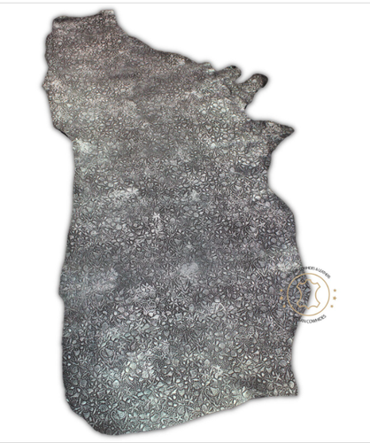 LEATHER Sheets Sea Life Embossed Leather Black Silver 12"x12", 12"x18",12"x24" - Picture 9 of 11