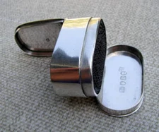 MINTY 1799 STERLING SILVER OVAL POCKET NUTMEG GRATER 8 HALLMARKS / LONDON 