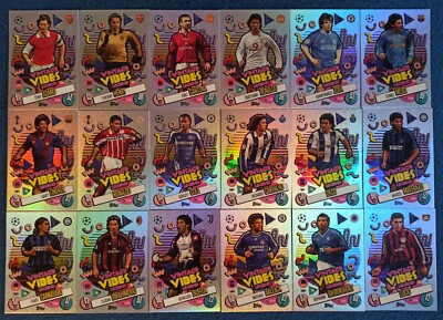 Match Attax 24/25 Alle 18 Vintage Vibes Legend Set Komplett Champions League