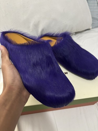 Marni Mules Violet Purple Fur Slides Size 43 eBay