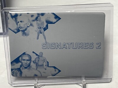 2022 Leaf Vibrance Sigs 2 Georges St-Pierre Kamaru Usman Cyan Printing Plate 1/1