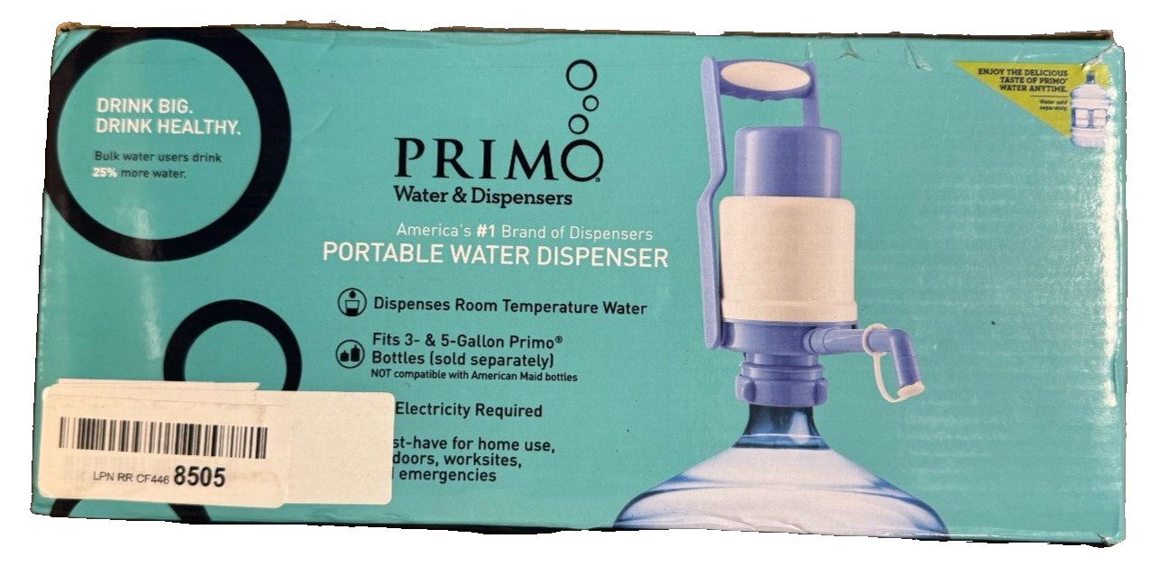 Primo Portable Water Dispenser , Fits 3- &5- Gallon Primo Bottles - Brand New!