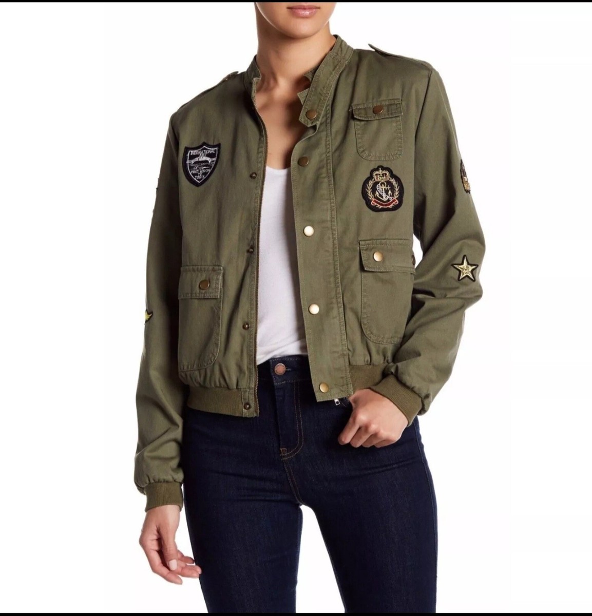 Jeans Bomberjacke Damen Patches VINTAGE PATCH APRES PUFFER JACKET