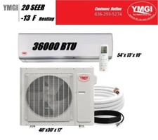 YMGI 36000 BTU Ductless Mini Split Air Conditioner Heat Pump Single Zone PM885