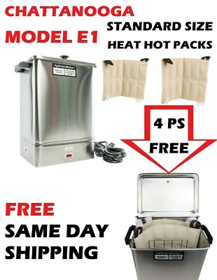 CHATTANOOGA HYDROCOLLATOR E-1 HEATING UNIT, w/ 4 FREE HOT PACKS, 1 YEAR WARRANTY