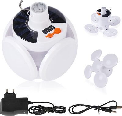 Lampada da campeggio a LED – ricaricabile con 3 modalità di illuminazione – ideale per campeggio, trekking, casa Lampada da campeggio a LED – ricaricabile con 3 modalità di illuminazione – ideale per campeggio, trekking, casa