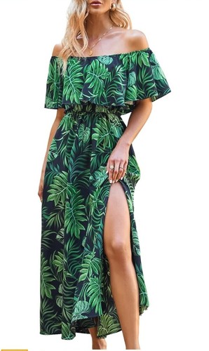 CUPSHE Dress for Women Summer A Shape Dresses Off Shoulder Sleeve Maxi Length...