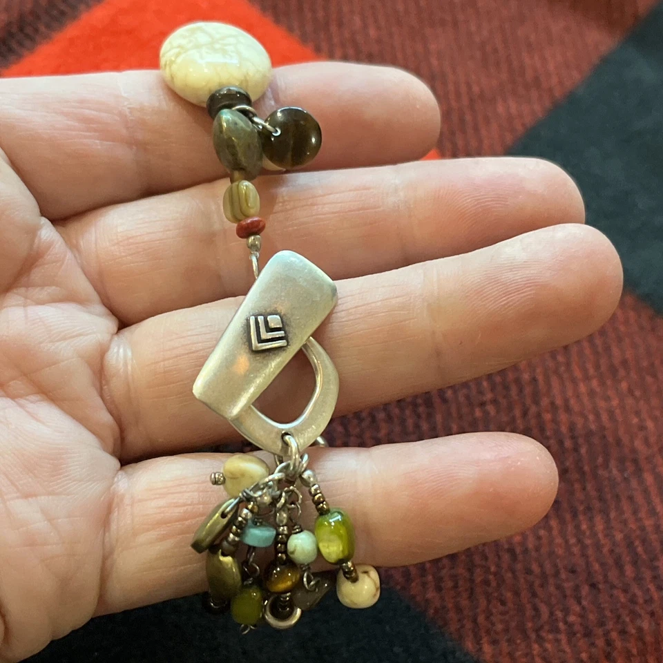 Sterling Silver Silpada B1992 Turquoise Howlite Jasper Bronzite Bracelet - Image 2 of 4