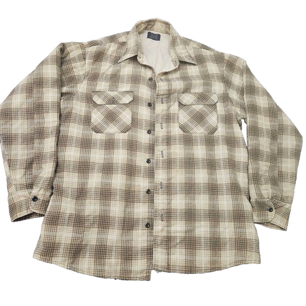 Vintage Sears Plaid Shirt Jacket Mens XL Heavy Wool Flannel Vintage Sears Plaid Shirt Jacket Mens XL Heavy Wool Flannel