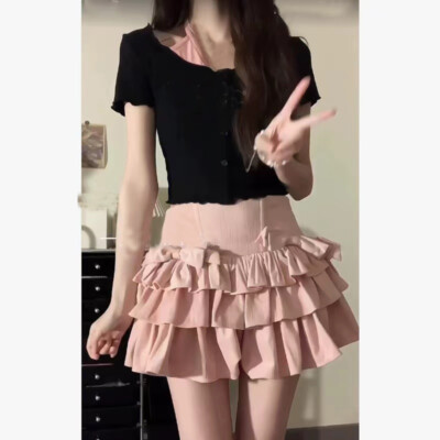 Lolita Womens Japanese Sweet High Waist Mori Girls A-line Short Skirts Summer