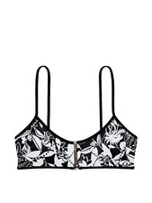 Victoria's Secret Swim Iconic Scoop Bikini Top Color Black  White NWT