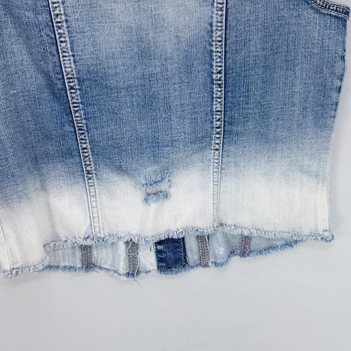Silver Jeans Women's Denim Vest Size Large Distressed Raw Hem Grunge Y2K - Picture 7 of 11