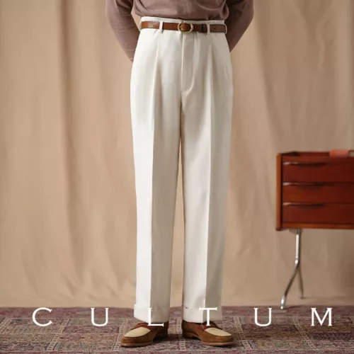 Pantalones de hombre cintura alta Nápoles Hollywood ajustados rectos plisados traje pantalones pantalones - Imagen 27 de 30