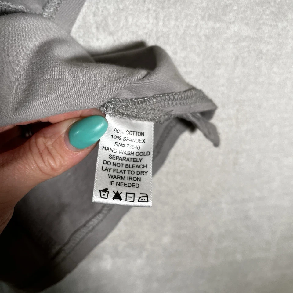 Kathleen Kirkwood 背心上衣,尺寸 XL 灰色荷叶边弹力针织,适合分层 — 第 4/4 张图片